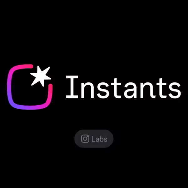 Логотип Instagram Instants на черном фоне