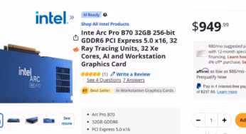 Intel Arc Pro B70 с 32 ГБ памяти стала хитом NewEgg