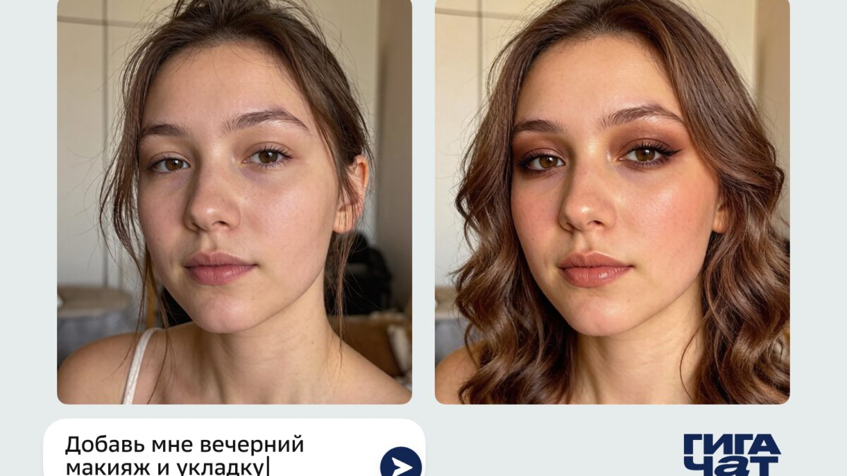 Модель с естественным макияжем и укладкой Kandinsky 6.0