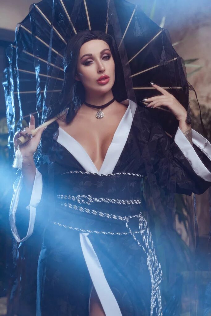 Косплей Йеннифэр из The Witcher 3: Wild Hunt в кимоно от Леры Химеры 18+