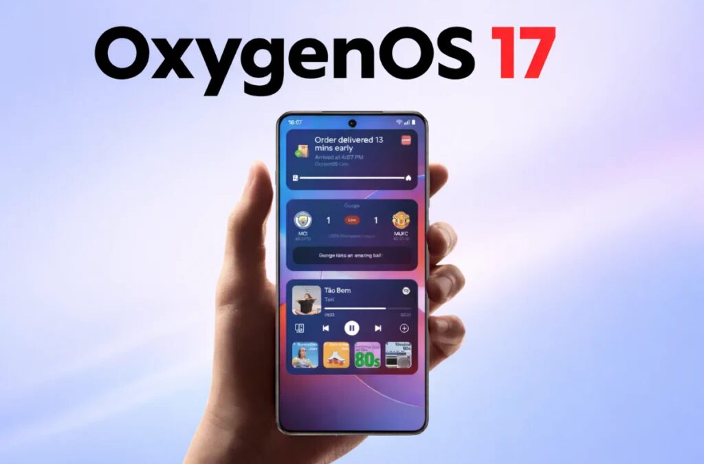 Экран смартфона OnePlus с интерфейсом OxygenOS 17