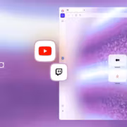 Главный экран Opera One с иконками браузера и видеоплеера