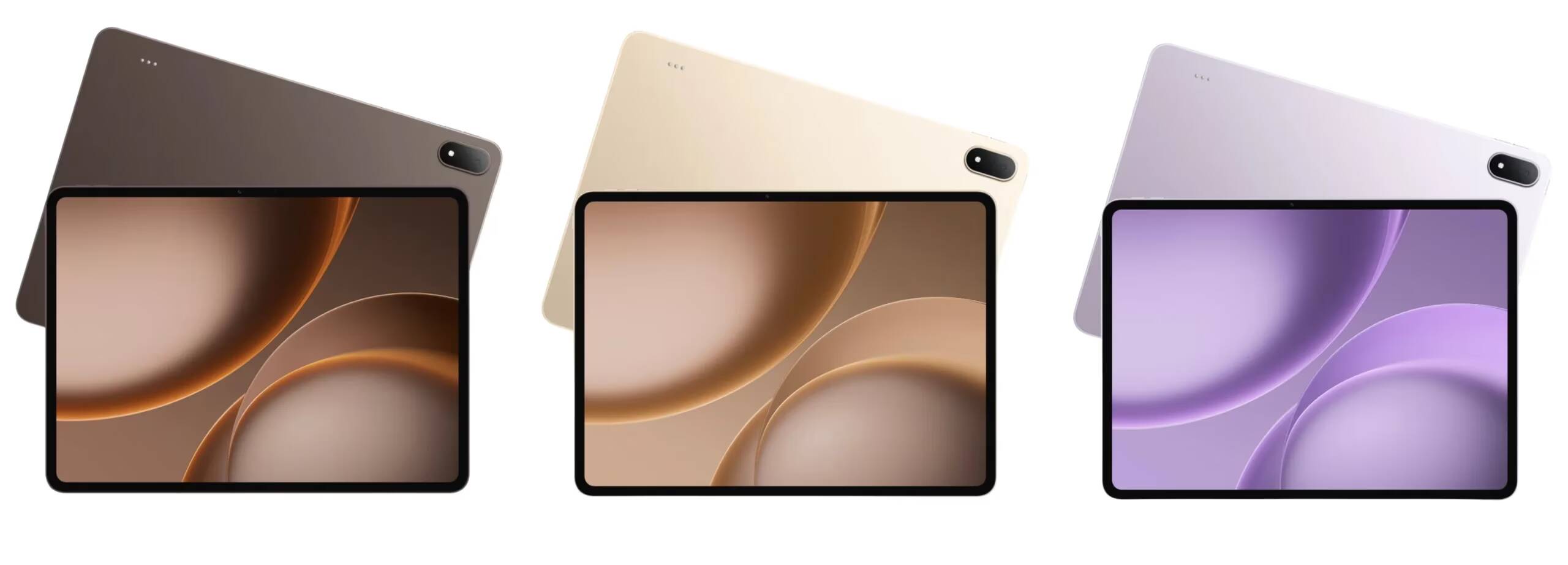 Oppo Pad 5 Pro получит экран 13,2 дюйма, Snapdragon 8 Elite Gen 5 и восемь динамиков 1 Три планшета Oppo Pad 5 Pro в разных цветах экраны