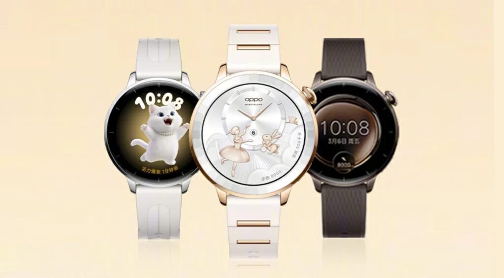 Три умных часы OPPO Watch X3 Mini с разными циферблатами