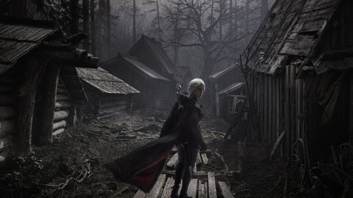 Цири из Ведьмака 4 косплей Лада Люмос в лесу