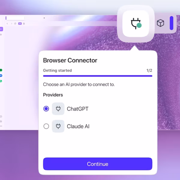 Интерфейс Opera с выбором ChatGPT и Claude AI