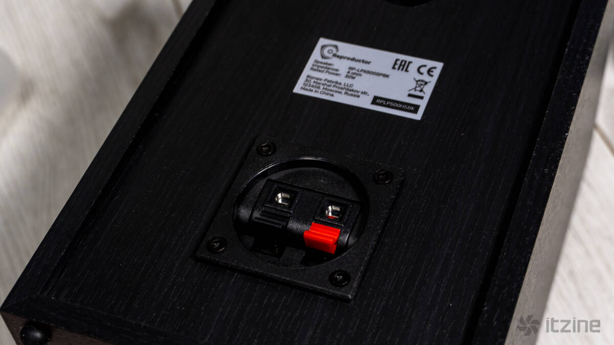 задняя часть проигрывателя RP-LPX500SPBK розетка для подключения проводов