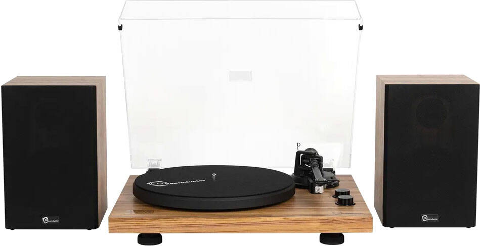 Настольный виниловый проигрыватель Reproductor RP-LPX500SPBK с колонками