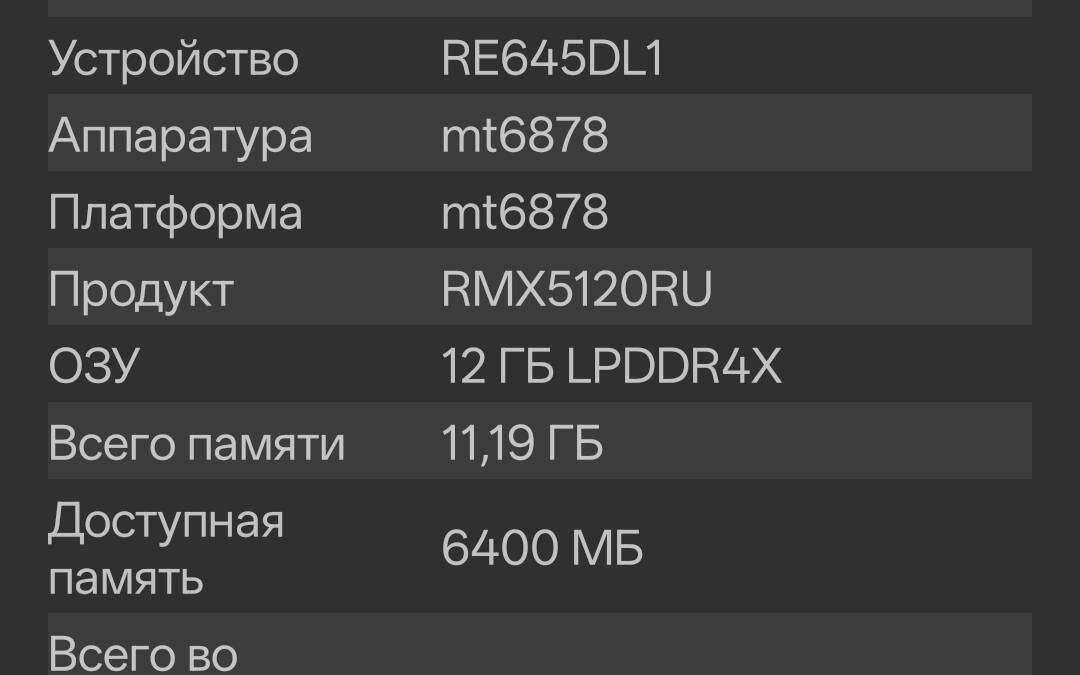 Детальная системная информация realme 16 Pro 5G мобильного телефона