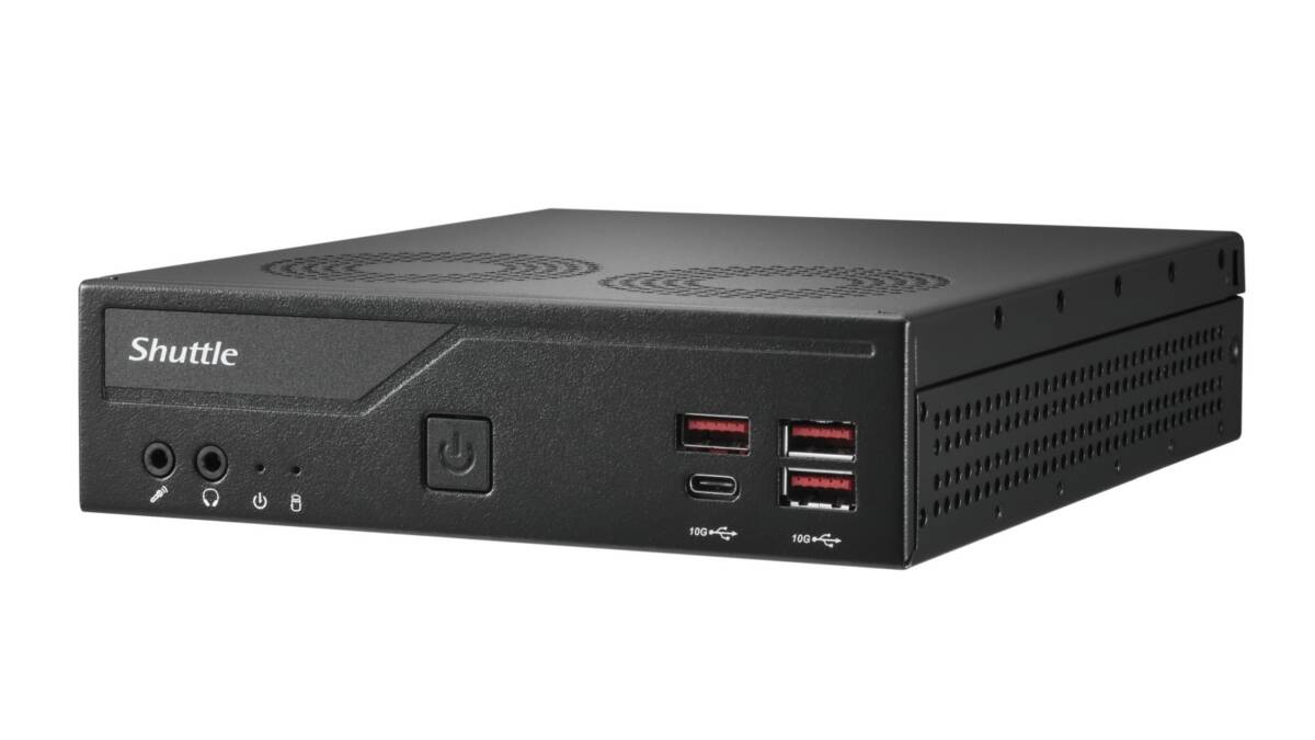 Мини-ПК Shuttle XPC Slim DB860 передний вид,
