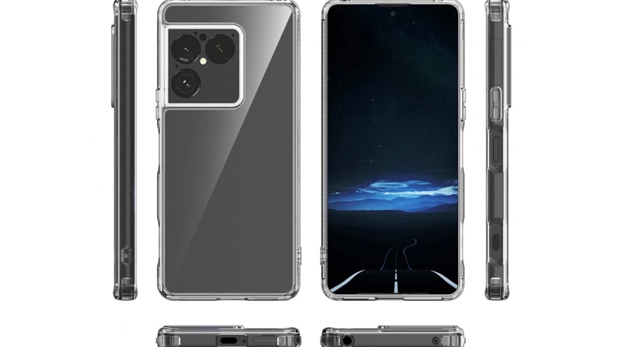 Розовый и чёрный смартфон Sony Xperia 1 VIII вертикальная ориентация