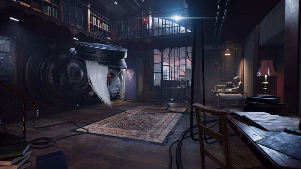 Космический корабль Luna Abyss внутри заброшенного здания