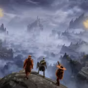 Три персонажа в фантастическом мире Elden Ring кино