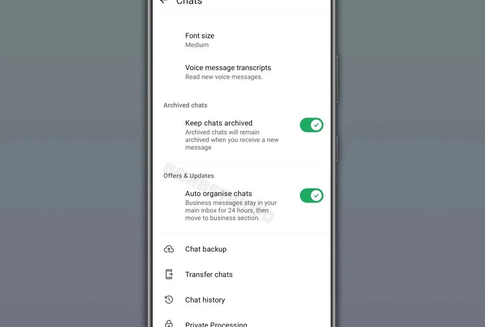 Настройки WhatsApp бизнес-чаты и архивирование переписок