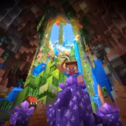Карта World Minecraft с персонажем и пейзажами в пещере Россия Роскомнадзор блокировка Minecraft