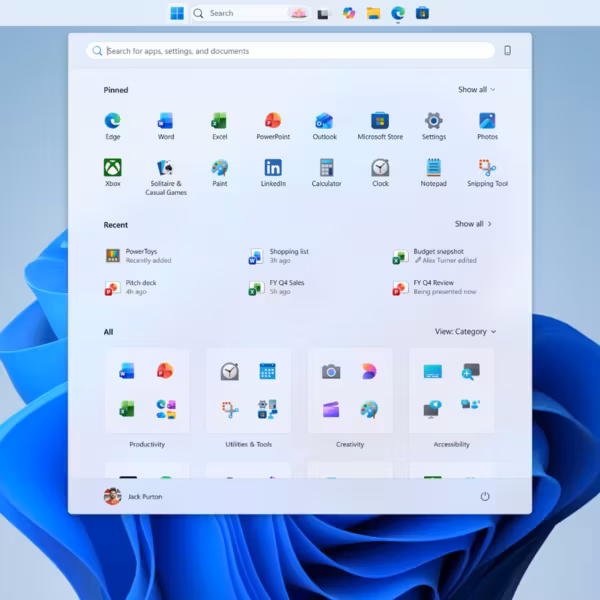 Обратная панель задач Windows 11 Windows11