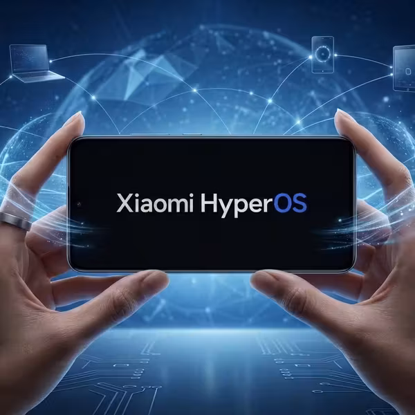 Рука держит смартфон с HyperOS 3 на экране
