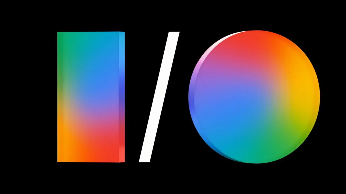 Цветные графические фигуры на черном фоне Google I/O 2026