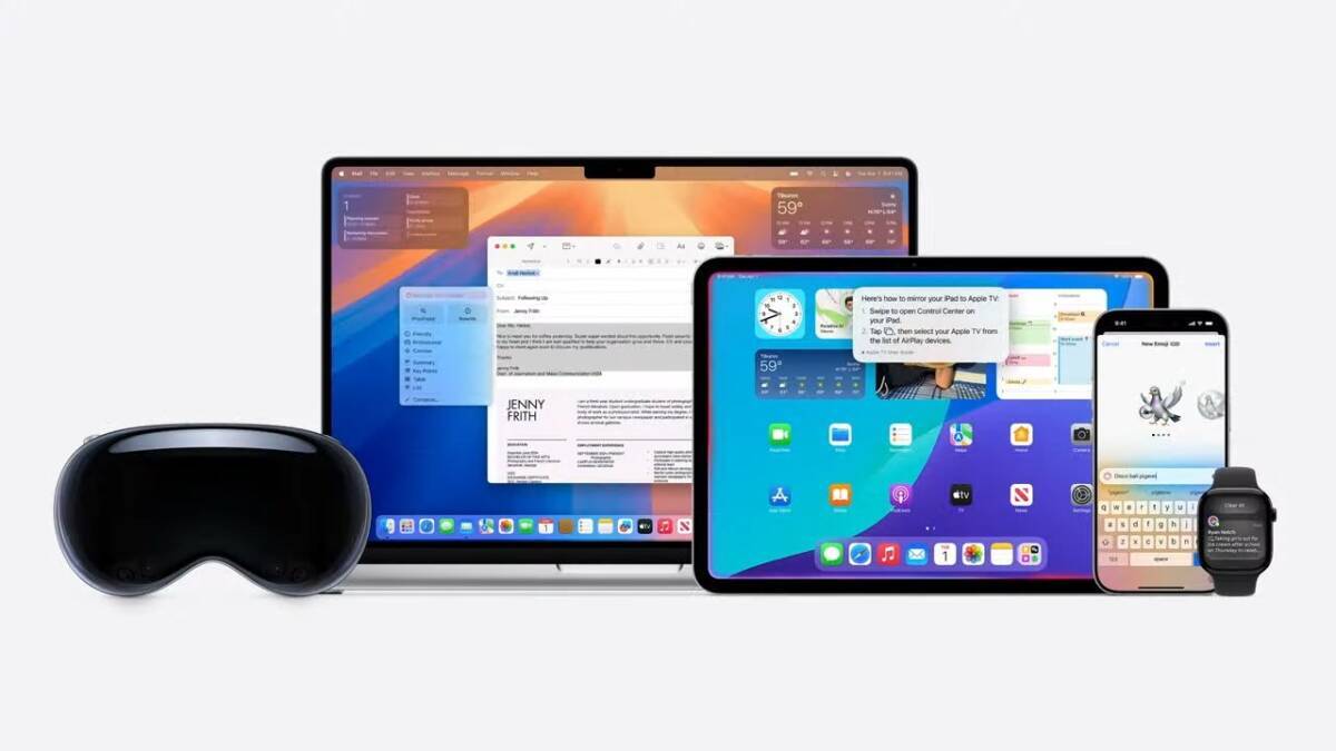 Apple устройства: MacBook iPad iPhone Apple Watch и VR-гарнитура