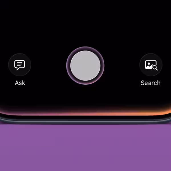 Экран iPhone с функциями Ask и Search в стиле iOS 27