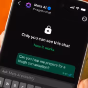Экран WhatsApp с чатом Meta AI приватный чат
