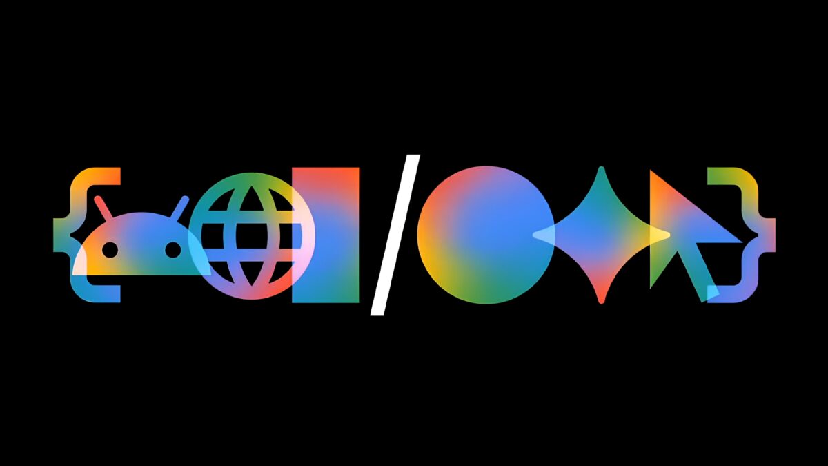 Логотип Google I/O 2026 с цвета и глючными эффектами