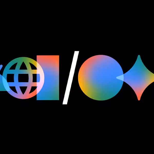 Логотип Google I/O 2026 с цвета и глючными эффектами