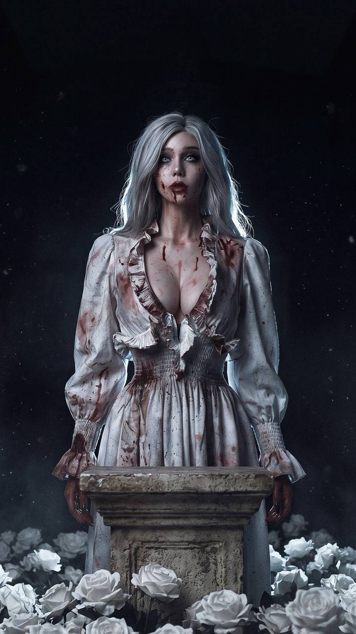 Русская модель показала косплей Селены Кори из Resident Evil Requiem 8 Косплей Селены Кори из Resident Evil Requiem русская модель кровавое платье