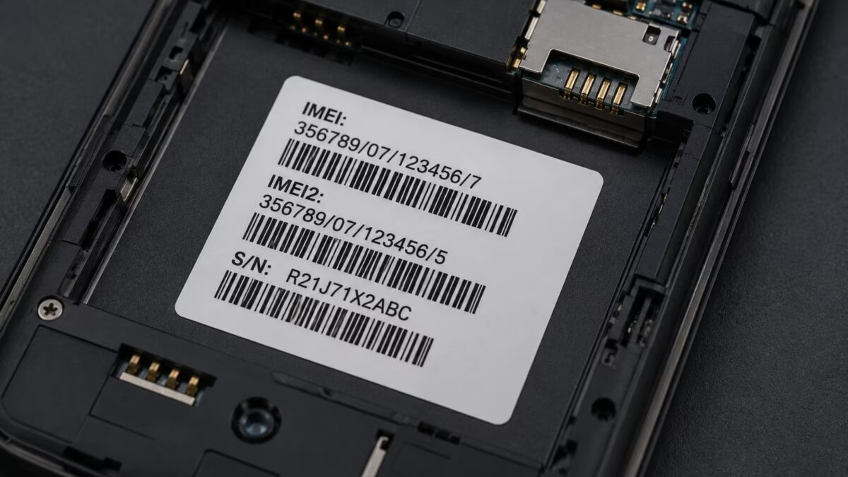 Внутреннее устройство смартфона с наклейкой IMEI Минцифры