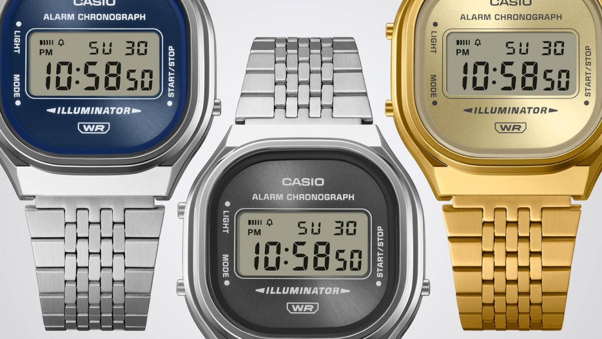 Часы Casio A140WE с металлическим браслетом разными цветами