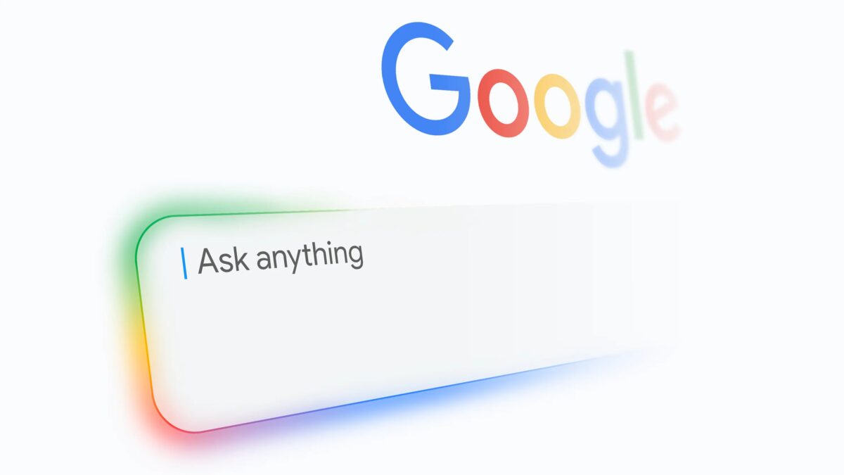 Экран Google с надписью Ask anything