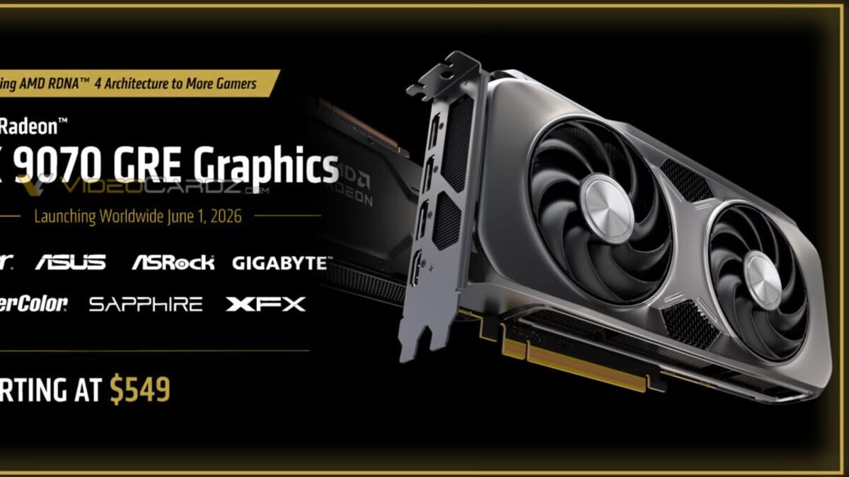 Видеокарта AMD Radeon RX 9070 GRE крупный план