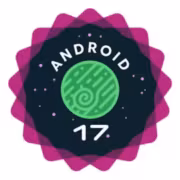 Логотип Android 17 beta 3 с зелёным кругом и фиолетовой рамкой