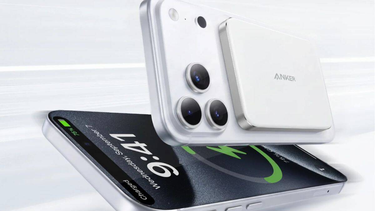 Телефон и аккумулятор Anker Nano Power Bank