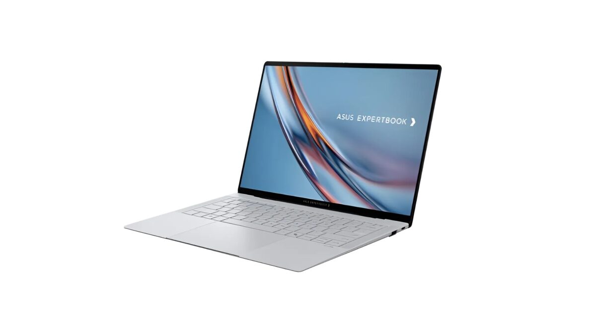 Ноутбук Asus ExpertBook Ultra открытый экран белая клавиатура