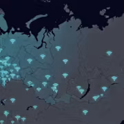 карта России с Wi-Fi точками мобильной сети Wi‑Fi