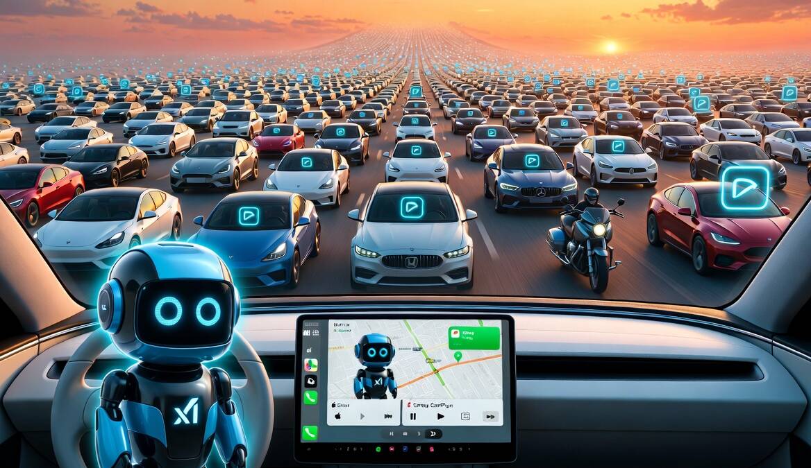 Робот Grok и автомобили с интерфейсом Apple CarPlay