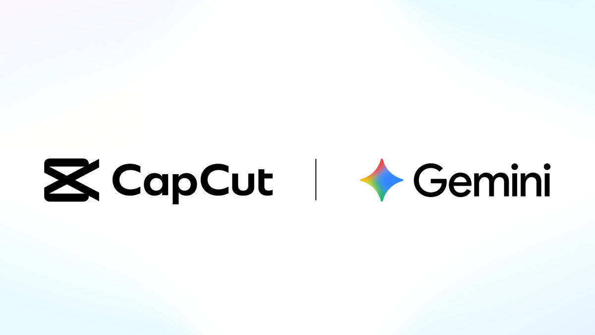Логотипы CapCut и Gemini на светлом фоне