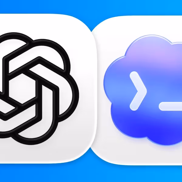 Логотипы OpenAI и Apple Remote Desktop на белом фоне