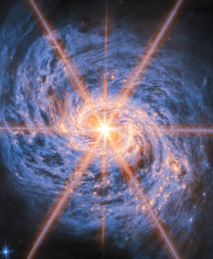 Ядро Messier 77 в инфракрасном диапазоне James Webb
