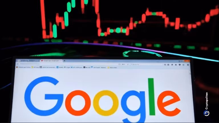Экран с логотипом Google и графики на заднем плане