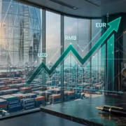 График роста акций на фоне промышленной зоны HSBC