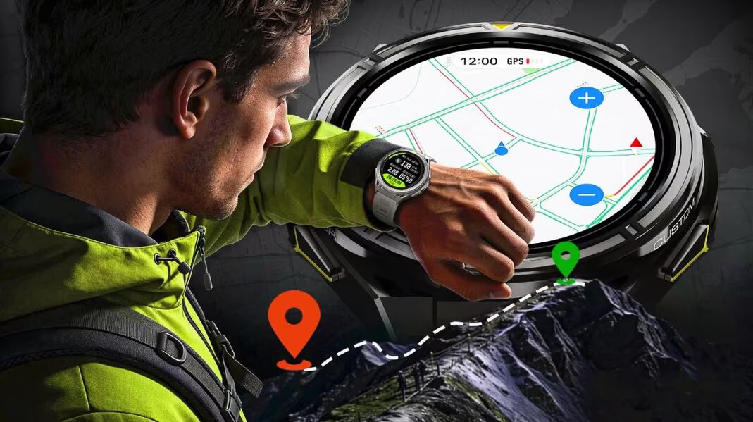 Человек использует Cubot GT5 с навигацией и GPS