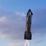 Космический корабль Starship SpaceX в полёте прогресс