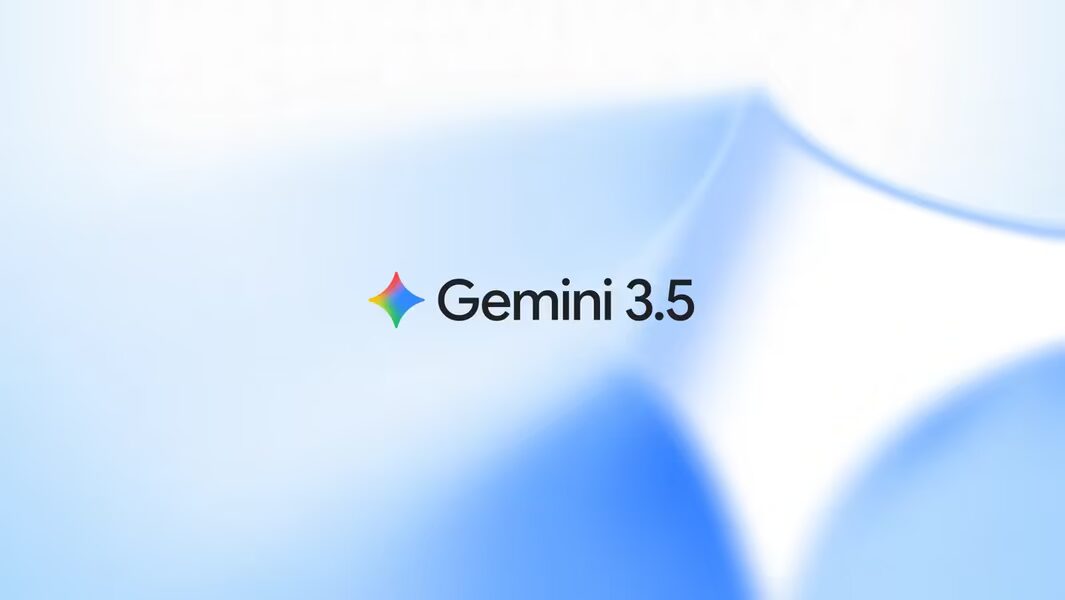 Логотип Gemini 3.5 Google с голубым и цветным символом