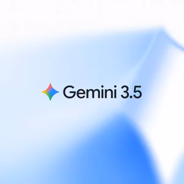 Логотип Gemini 3.5 Google с голубым и цветным символом