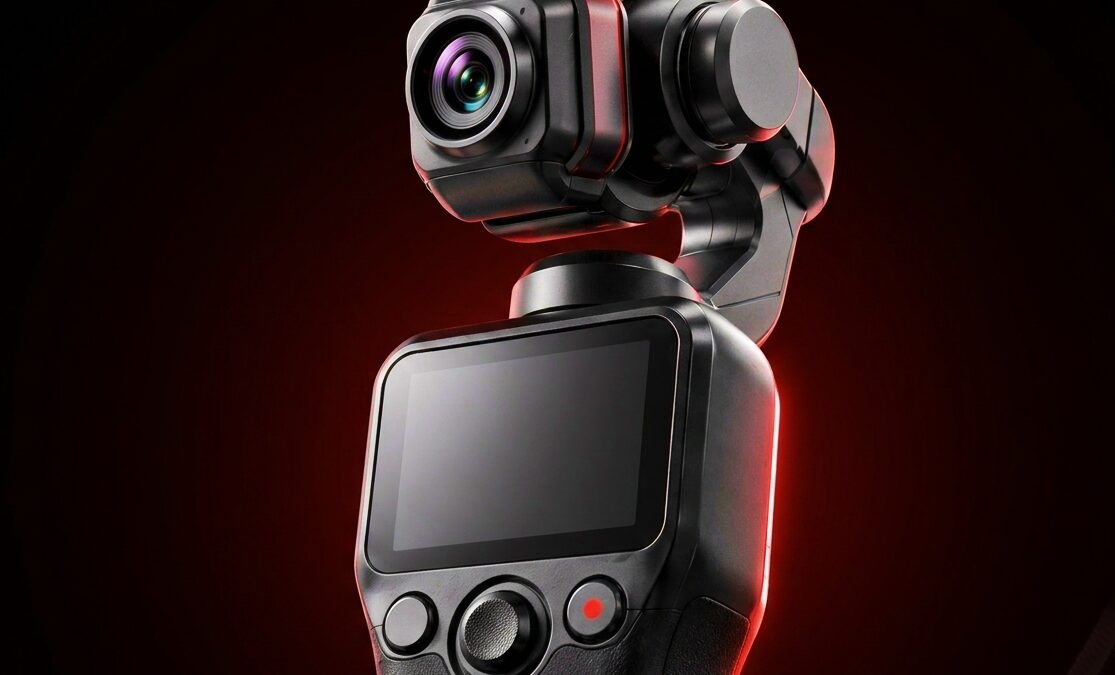 Камера Canon с подвесом и дисплеем в темной обстановке