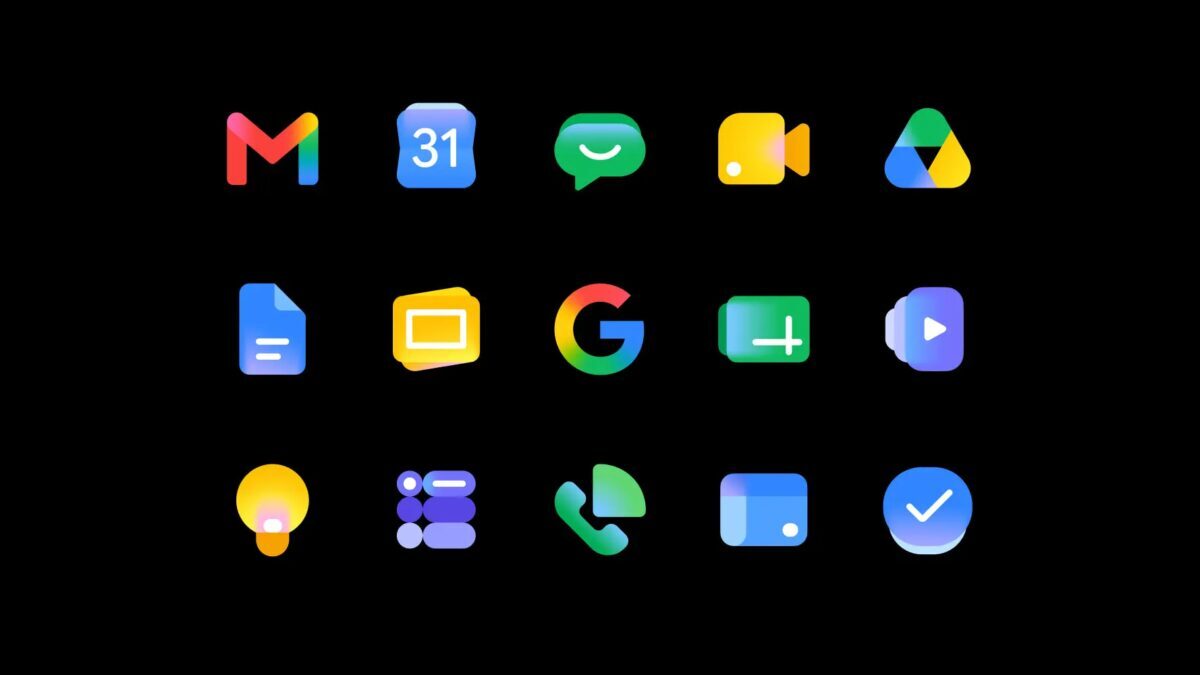 Иконки приложений Google Workspace обновлённые стиль Gemini
