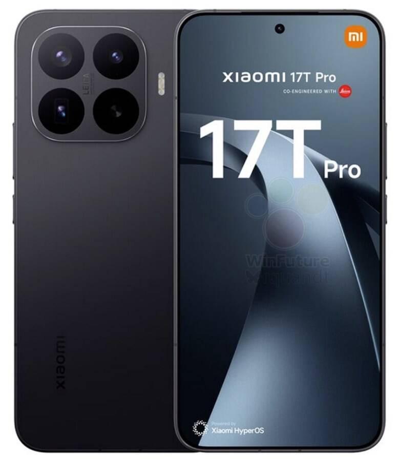 Смартфон Xiaomi 17T Pro спереди и сзади с камерой