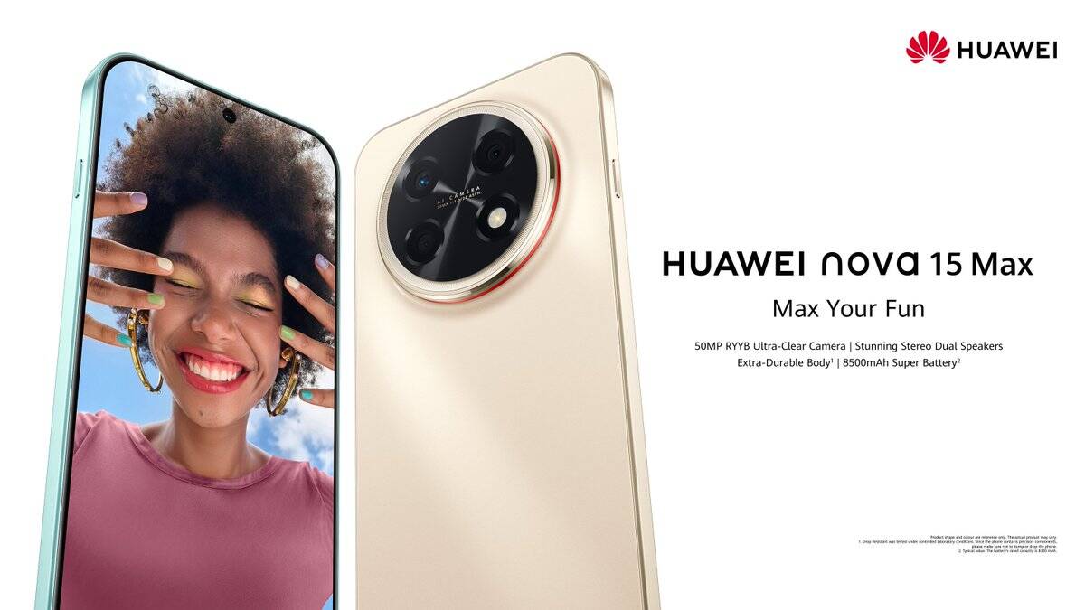 Huawei Nova 15 Max смартфон с фронтальной камерой и задней камерой
